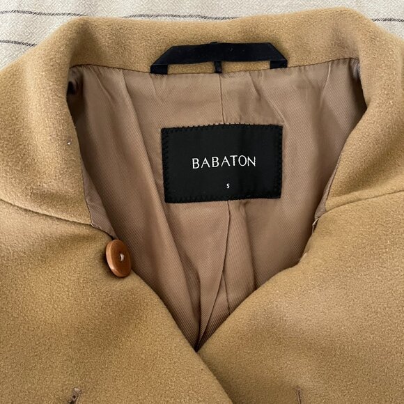 Aritzia Babaton Wool/Cashmere Blend Camel Pea Coat - Picture 5 of 7